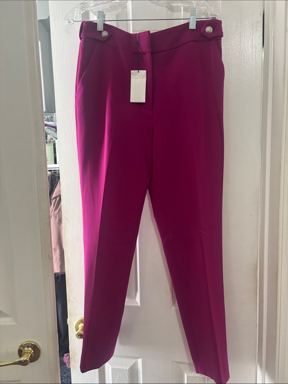 Veronica Beard Fuchsia Tailored Ponte Trousers